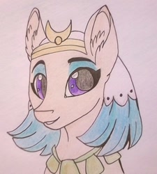 Size: 974x1082 | Tagged: safe, artist:evergreen-gemdust, somnambula, pony, daring done?, bust, portrait, solo, traditional art