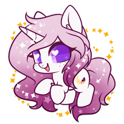 Size: 800x800 | Tagged: safe, artist:snow angel, oc, oc only, pony, unicorn, chibi, commission, female, heart eyes, looking at you, mare, simple background, smiling, solo, transparent background, wingding eyes