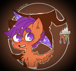 Size: 768x716 | Tagged: safe, artist:jackytheripperart, scootaloo, pegasus, pony, female, filly, hat, witch hat