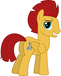 Size: 3001x3747 | Tagged: safe, artist:cloudyglow, flash magnus, pony, campfire tales, looking at you, male, plot, simple background, smiling, solo, stallion, trace, transparent background