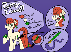 Size: 2979x2160 | Tagged: safe, artist:cowsrtasty, oc, oc only, oc:penny inkwell, earth pony, pony, reference sheet, solo