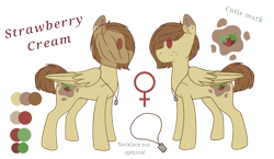 Size: 1617x940 | Tagged: safe, artist:person8149, oc, oc only, oc:styrawberry cream, pegasus, pony, female, mare, reference sheet, solo