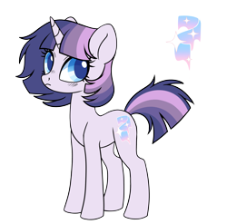 Size: 2655x2618 | Tagged: safe, artist:hawthornss, oc, oc only, oc:northern lights (moonsugar), unicorn, magical lesbian spawn, next generation, offspring, parent:rarity, parent:twilight sparkle, parents:rarilight, simple background, solo, transparent background