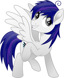Size: 5414x6567 | Tagged: safe, artist:livehotsun, oc, oc only, oc:hotsun, pegasus, pony, absurd resolution, male, movie accurate, one hoof raised, raised hoof, simple background, smiling, solo, spread wings, stallion, transparent background, vector, wings
