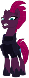 Size: 1664x4460 | Tagged: safe, artist:ejlightning007arts, tempest shadow, pony, unicorn, my little pony: the movie, absurd resolution, armor, broken horn, eye scar, female, mare, open mouth, open up your eyes, scar, simple background, solo, transparent background, vector