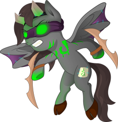 Size: 3000x3115 | Tagged: dead source, safe, artist:theshadowstone, oc, oc only, oc:shadowstone, pegasus, pony, clothes, costume, green eyes, halloween, holiday, illidan stormrage, illidari, simple background, solo, transparent background, warcraft