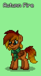 Size: 274x499 | Tagged: safe, oc, oc only, oc:autumn fire, pegasus, pony, clothes, pony town, scarf