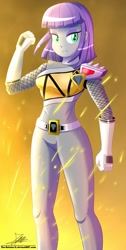 Size: 820x1630 | Tagged: safe, artist:the-butch-x, maud pie, equestria girls, clothes, cosplay, costume, crossover, female, graphite ranger, kyoryu gray, kyoryuger, power rangers, power rangers dino charge, saban, signature, solo, super sentai, wrong cutie mark, zyuden sentai kyoryuger