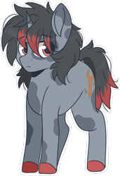 Size: 2048x3000 | Tagged: safe, artist:cinnamontee, oc, oc only, oc:ratchet embers, pony, unicorn, high res, male, simple background, solo, stallion, transparent background