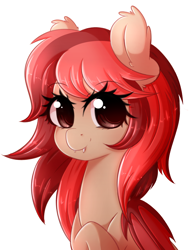 Size: 2246x2882 | Tagged: safe, artist:fluffymaiden, oc, oc only, oc:lychee swirl, bat pony, pony, bat pony oc, fangs, female, mare, simple background, smiling, solo