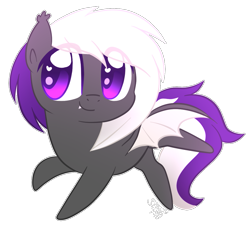 Size: 1065x974 | Tagged: safe, artist:siggie740, oc, oc only, oc:nightwalker, bat pony, pony, chibi, cute, heart eyes, simple background, solo, transparent background, wingding eyes