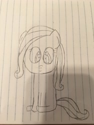 Size: 2448x3264 | Tagged: safe, artist:sumi-mlp25, oc, oc only, oc:sumistrawberry, pegasus, pony, :), lined paper, looking at you, sitting, sketch, smiling, solo, traditional art