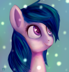 Size: 1344x1400 | Tagged: safe, artist:pegajane, firefly, pony, g1, bust, portrait, snow, solo