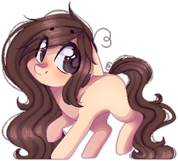 Size: 401x364 | Tagged: safe, artist:shiromidorii, oc, oc only, oc:ashe, earth pony, pony, female, floppy ears, mare, simple background, solo, transparent background