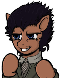 Size: 630x800 | Tagged: safe, artist:lavosvsbahamut, alien, changeling, pony, ancient aliens, ancient humans, clothes, colored, giorgio a. tsoukalos, male, necktie, ponified, shirt, solo, stallion