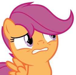 Size: 4000x3946 | Tagged: safe, artist:sollace, scootaloo, pony, parental glideance, .svg available, cringing, do not want, simple background, solo, transparent background, vector, worried