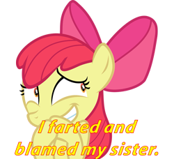 Size: 787x718 | Tagged: safe, artist:alphamonouryuuken, apple bloom, pony, campfire tales, caption, image macro, simple background, solo, text, transparent background, vector