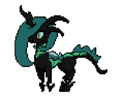 Size: 318x256 | Tagged: safe, alternate version, artist:omni, oc, oc only, oc:khaia, changeling, changeling queen, changeling oc, changeling queen oc, female, pixel art, simple background, transparent background