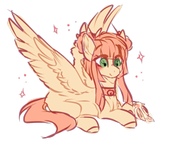 Size: 2000x1600 | Tagged: safe, artist:skimea, oc, oc only, oc:lyshuu, bird, pegasus, pony, cockatiel, female, mare, prone, simple background, sketch, solo, transparent background