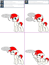 Size: 1204x1604 | Tagged: safe, artist:dekomaru, oc, oc only, oc:mars, alicorn, pony, ask, colt, feather, male, prone, solo, tumblr, tumblr:ask twixie