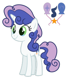 Size: 1500x1532 | Tagged: safe, artist:theapplebeauty, oc, oc only, pony, unicorn, crack ship offspring, female, filly, multicolored iris, offspring, parent:party favor, parent:sweetie belle, solo