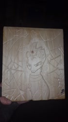 Size: 746x1328 | Tagged: safe, tempest shadow, my little pony: the movie, carving, real, signed, traditional art, wood