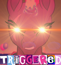 Size: 1198x1274 | Tagged: safe, tempest shadow, pony, unicorn, my little pony: the movie, /mlp/, angry, caption, expand dong, exploitable meme, glowing eyes, glowing eyes meme, gritted teeth, image macro, meme, reaction image, solo, triggered