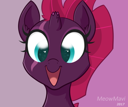 Size: 6000x5000 | Tagged: safe, artist:meowmavi, fizzlepop berrytwist, tempest shadow, pony, unicorn, my little pony: the movie, absurd resolution, broken horn, bust, cute, eye scar, female, happy, mare, portrait, scar, simple background, smiling, solo, tempestbetes, weapons-grade cute