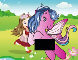 Size: 434x339 | Tagged: artist needed, source needed, safe, human, pony, g3, censor bar, censored, unnamed pony