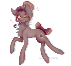 Size: 1024x954 | Tagged: safe, artist:bossmeow, oc, oc only, pony, chest fluff, one eye closed, simple background, solo, transparent background