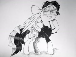 Size: 3126x2355 | Tagged: safe, artist:noey11843, songbird serenade, pony, my little pony: the movie, high res, monochrome, solo, traditional art