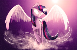 Size: 5100x3300 | Tagged: safe, artist:spiritofthwwolf, twilight sparkle, twilight sparkle (alicorn), alicorn, pony, absurd resolution, female, glowing eyes, mare, raised hoof, solo, white eyes