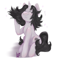 Size: 2300x2500 | Tagged: safe, artist:thefluffyvixen, oc, oc only, pony, unicorn, eyes closed, female, mare, simple background, smiling, solo, transparent background