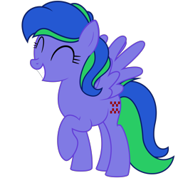 Size: 9375x9375 | Tagged: safe, artist:besttubahorse, oc, oc only, oc:felicity stars, pegasus, pony, 2018 community collab, absurd resolution, derpibooru community collaboration, eyes closed, female, raised hoof, simple background, smiling, solo, transparent background, vector