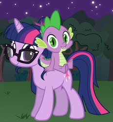 Size: 622x670 | Tagged: safe, artist:themexicanpunisher, sci-twi, spike, spike the regular dog, twilight sparkle, dog, dragon, pony, unicorn, dragon dog spike, dragonified, equestria girls ponified, female, glasses, mare, ponified, species swap, unicorn sci-twi