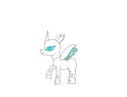 Size: 1023x781 | Tagged: safe, artist:omni, oc, oc only, changeling, changeling oc, concept, kira the changeling, white changeling