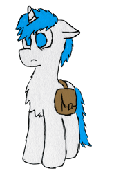 Size: 2683x4060 | Tagged: safe, artist:geljado, oc, oc only, oc:geljado, pony, unicorn, 2018 community collab, bag, derpibooru community collaboration, digital colours, digitalized, simple background, solo, transparent background