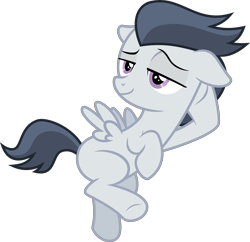 Size: 4000x3869 | Tagged: safe, artist:sollace, rumble, pegasus, pony, marks and recreation, .svg available, bedroom eyes, colt, draw me like one of your french girls, foal, lying, male, on side, simple background, smiling, solo, stupid sexy rumble, transparent background, vector