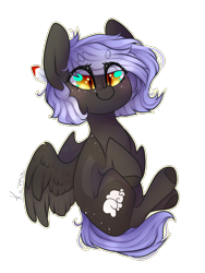 Size: 806x1073 | Tagged: safe, artist:skimea, oc, oc only, oc:cloudy night, pegasus, pony, chibi, female, mare, simple background, solo, transparent background