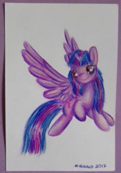 Size: 700x1000 | Tagged: safe, artist:hirundoarvensis, twilight sparkle, twilight sparkle (alicorn), alicorn, pony, solo, traditional art