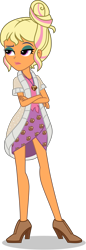 Size: 2780x8090 | Tagged: safe, artist:cantercoltz, chestnut magnifico, equestria girls, movie magic, spoiler:eqg specials, absurd resolution, clothes, crossed arms, eyeshadow, female, high heels, lidded eyes, makeup, shoes, simple background, solo, transparent background, vector
