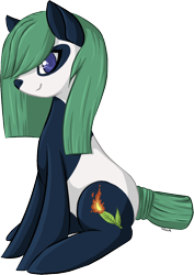 Size: 822x1158 | Tagged: safe, artist:violentdreamsofmine, oc, oc only, oc:spiced tea, panda pony, female, simple background, sitting, solo, transparent background