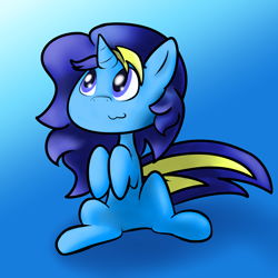 Size: 1500x1500 | Tagged: safe, artist:brsajo, oc, oc only, oc:electro swing, pony, :3, cute, sitting, solo