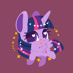 Size: 2134x2133 | Tagged: safe, artist:snow angel, twilight sparkle, twilight sparkle (alicorn), alicorn, pony, chibi, cute, female, heart eyes, looking at you, mare, solo, twiabetes, wingding eyes