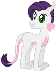 Size: 600x779 | Tagged: safe, artist:lost-our-dreams, oc, oc only, oc:mirage, dracony, hybrid, female, interspecies offspring, offspring, parent:rarity, parent:spike, parents:sparity, simple background, solo, transparent background