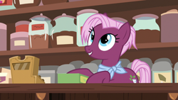 Size: 1280x720 | Tagged: safe, screencap, jasmine leaf, earth pony, pony, discordant harmony, female, mare, solo, tea shop