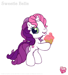 Size: 4096x4488 | Tagged: artist needed, safe, sweetie belle, sweetie belle (g3), g3.5, absurd resolution, bipedal, cupcake, food, simple background, transparent background, updated image