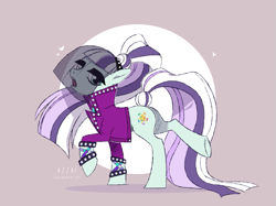 Size: 1067x800 | Tagged: safe, artist:azzai, coloratura, earth pony, pony, clothes, countess coloratura, female, jacket, looking at you, mare, ponytail, raised hoof, raised leg, solo, veil