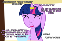 Size: 1050x692 | Tagged: safe, artist:navitaserussirus, twilight sparkle, pony, unicorn, asktwixiegenies, cropped, female, mare, solo