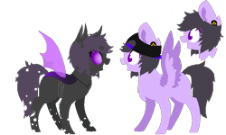 Size: 792x476 | Tagged: safe, artist:spooky-kitteh, oc, oc only, oc:pixel pizza, changeling, pegasus, pony, duality, pixel art, purple changeling, simple background, transparent background